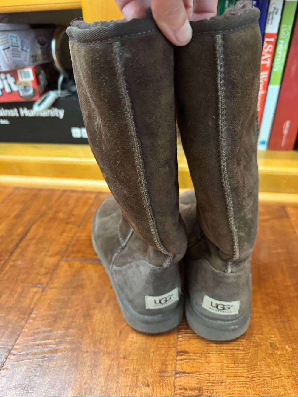 UGG Tall Suede Boots in Dark Brown